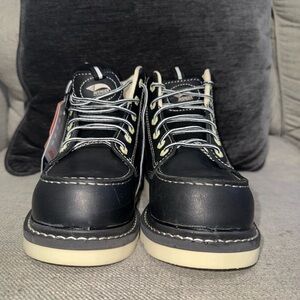 Avenger Black Wedge Moc Boots